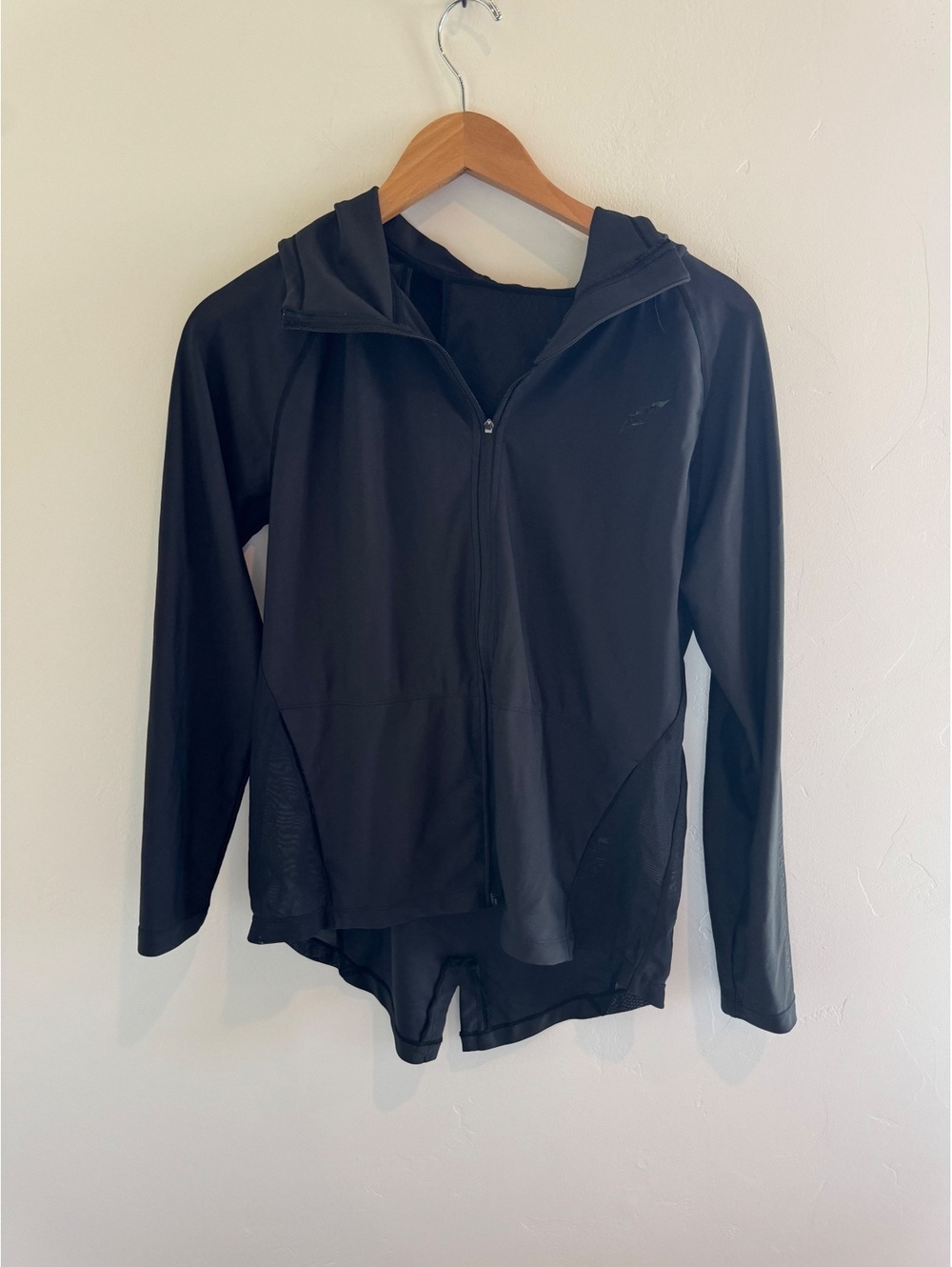 Flag Nor Fail Black Hooded Zip Athletic Jacket Women’s XS Mesh Detail